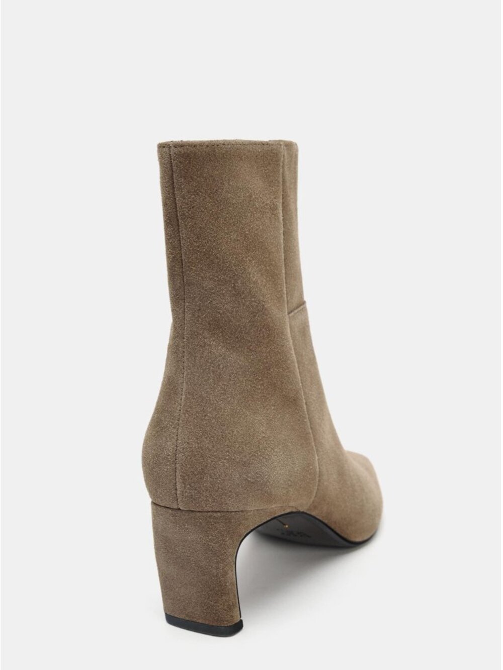 Taupe Kitten Heel Pointed Toe Ankle Boots Zara Split Leather NWT 39 US 8 - Picture 3 of 10